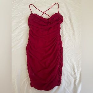 Red mesh mini dress size xl
